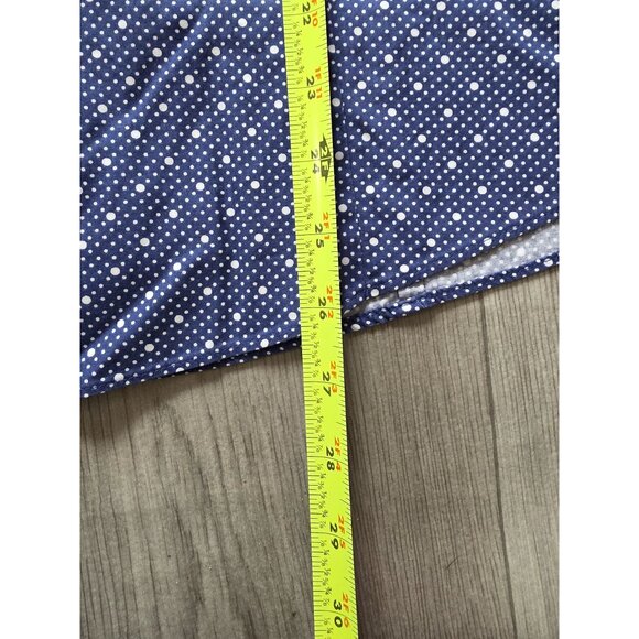 L.L. Bean Womens Wrinkle Free Button-Up Blouse 1X Polka Dot Blue/White NWOT - Picture 6 of 7